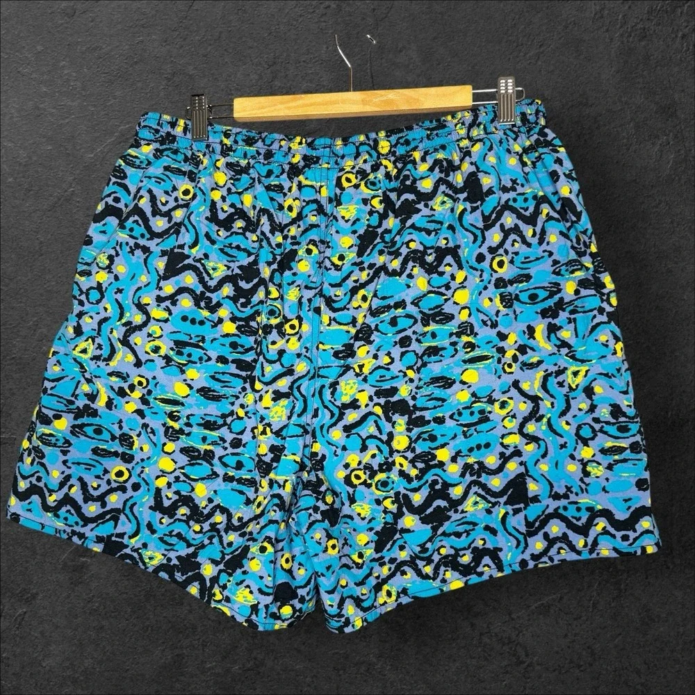 Vintage Nike All Over Abstract Art Nylon Swim Trunk Shorts Mens XXL 5